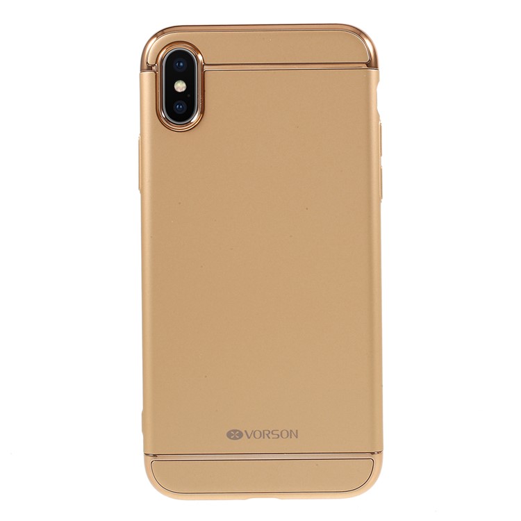 

VORSON 3-in-1 Plating Matte PC Hard Shell for iPhone X / 10 5.8 inch - Gold, iPhone X