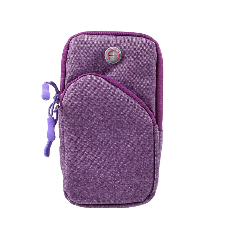 

Multi-function Canvas Washable Sports Armband Arm Bag for iPhone 8 Plus/7 Plus/6s Plus/6 Plus etc. - Purple