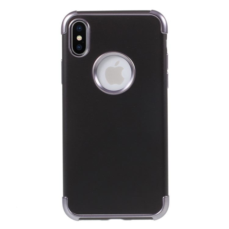 Matte Electroplated TPU Back Phone Case for iPhone X (Ten) - Grey-2