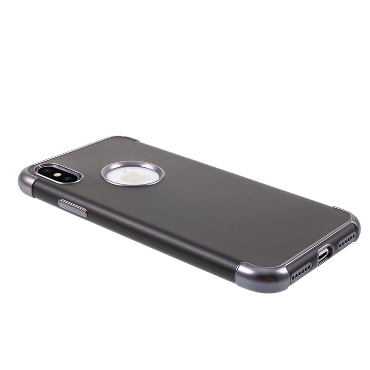Matte Electroplated TPU Back Phone Case for iPhone X (Ten) - Grey-3