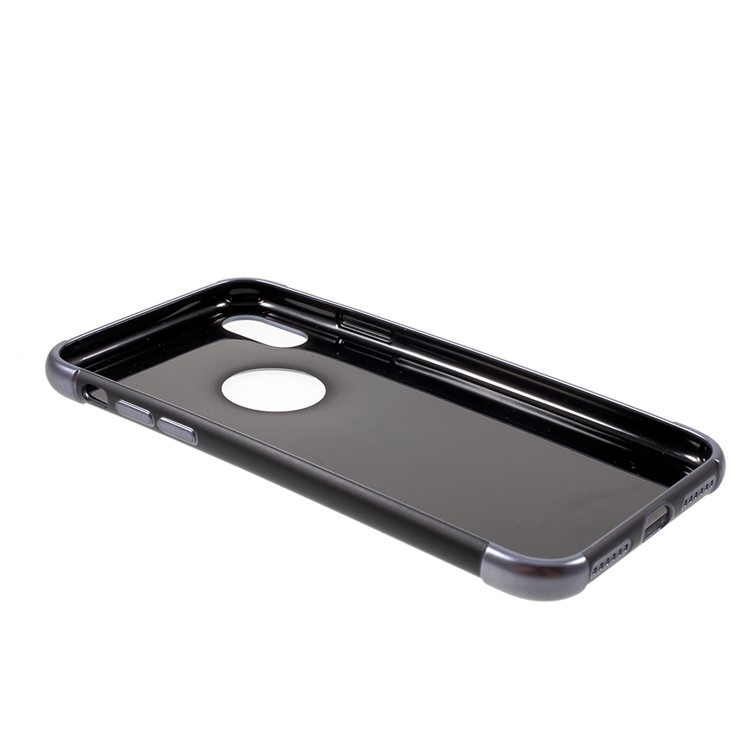Matte Electroplated TPU Back Phone Case for iPhone X (Ten) - Grey-4