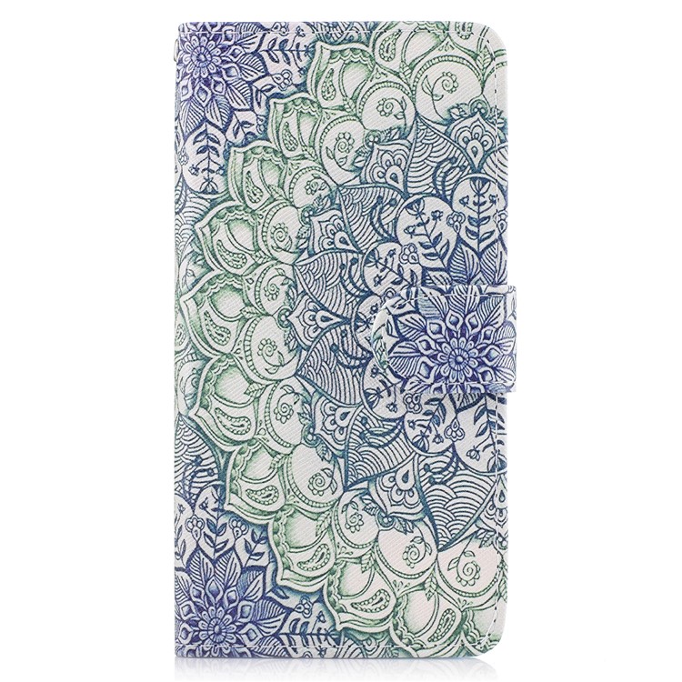 

Pattern Printing Leather Stand Cover with Card Slots for iPhone X/XS 5.8- Henna Flowers