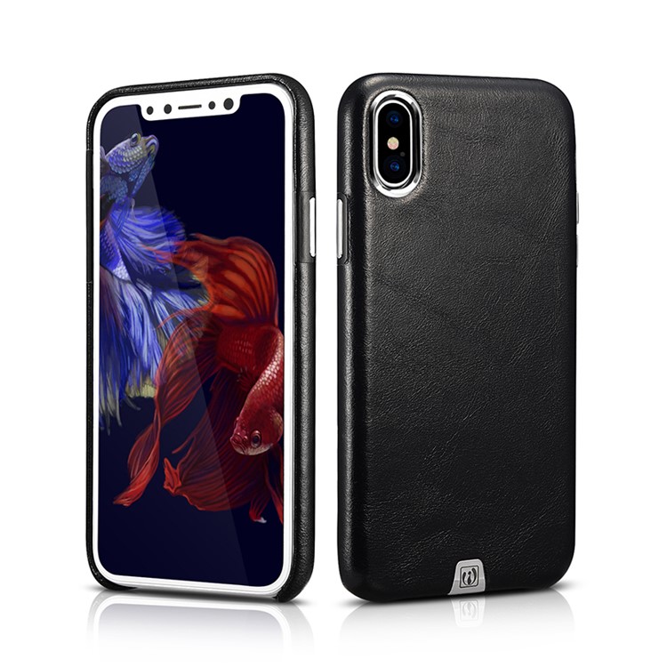 

ICARER Vintage Кожаный Чехол Для ПК С Твердым Покрытием Для Iphone X (десять) 5,8 Дюйма - Черный, iPhone X