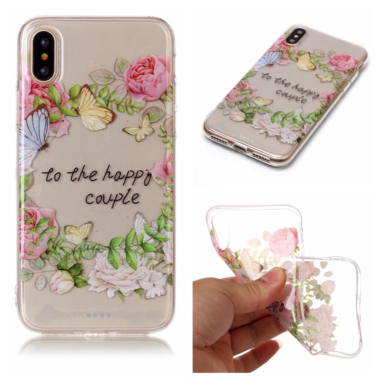 Pattern IMD TPU Jelly Shell for iPhone X / Ten - To The Happy Couple-1