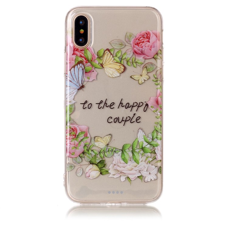 Pattern IMD TPU Jelly Shell for iPhone X / Ten - To The Happy Couple-2