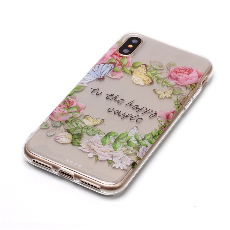 Pattern IMD TPU Jelly Shell for iPhone X / Ten - To The Happy Couple-3