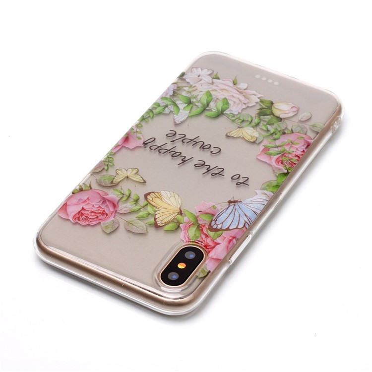 Pattern IMD TPU Jelly Shell for iPhone X / Ten - To The Happy Couple-4