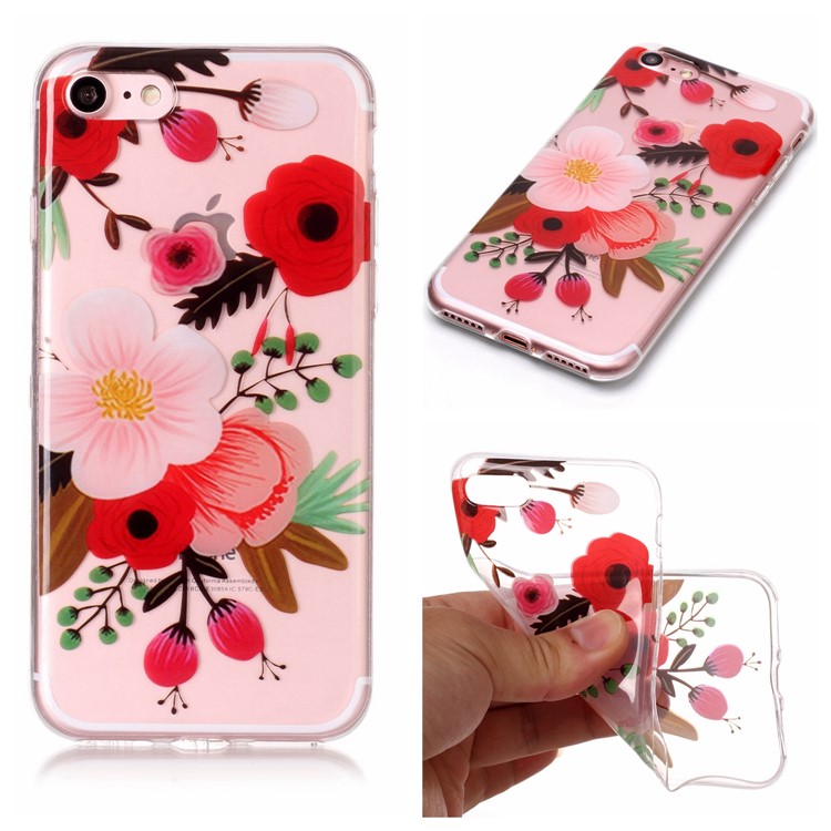 

For iPhone 8 / 7 4.7 inch Clear IMD TPU Gel Case Cover - Blossoming Flowers