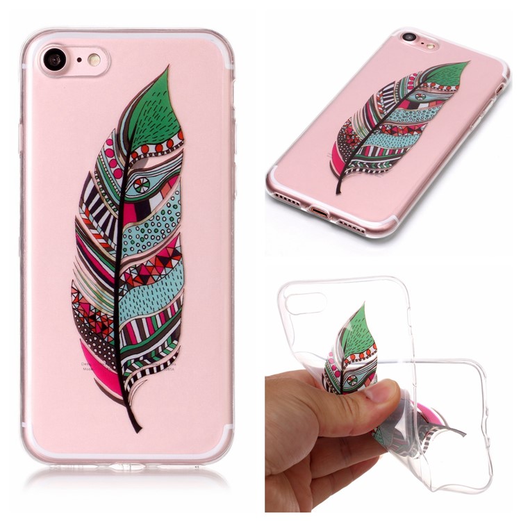 

For iPhone 8 / 7 4.7 inch Clear IMD TPU Gel Phone Cover - Feather