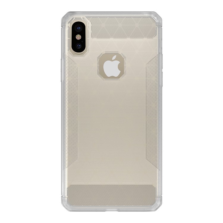 Geometric Pattern Matte Anti-slip TPU Back Case for iPhone X - White-2