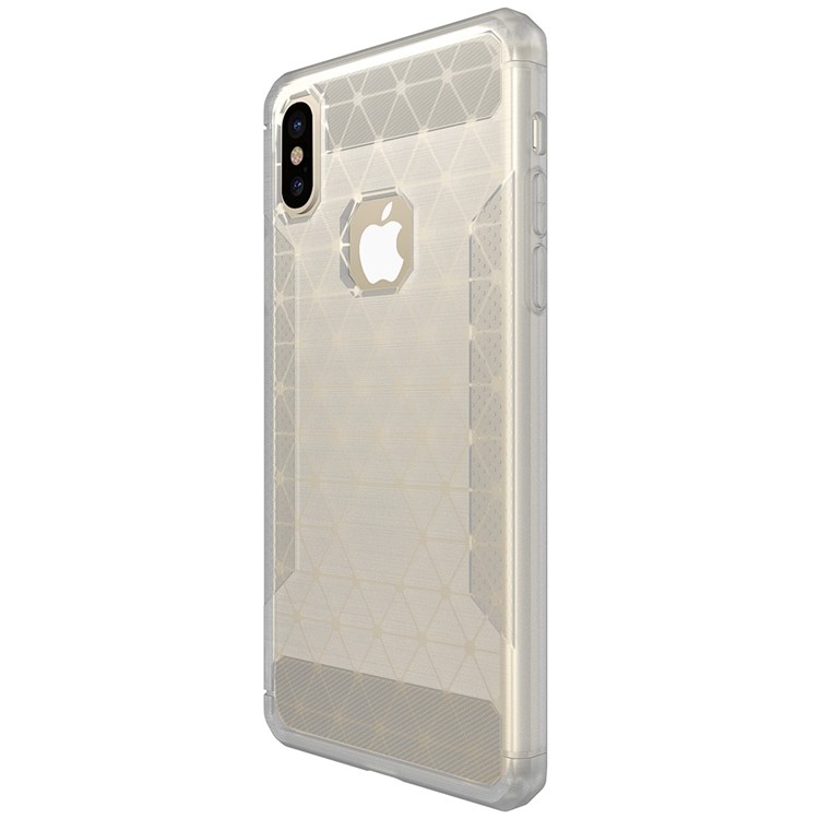 Geometric Pattern Matte Anti-slip TPU Back Case for iPhone X - White-3