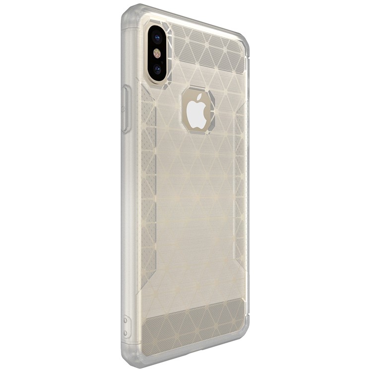 Geometric Pattern Matte Anti-slip TPU Back Case for iPhone X - White-4