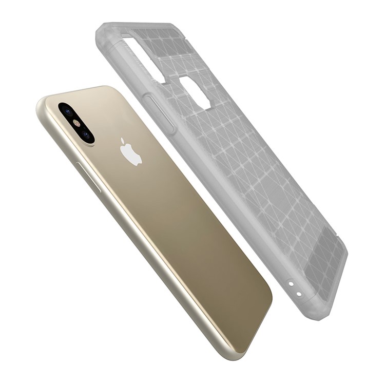 Geometric Pattern Matte Anti-slip TPU Back Case for iPhone X - White-5