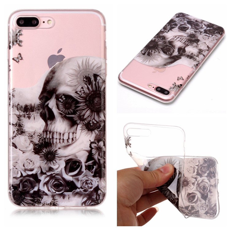 

Pattern Printing IMD TPU Back Case for iPhone 8 Plus / 7 Plus - Cool Skull
