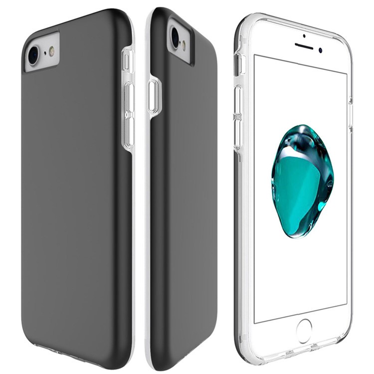 For iPhone 8/7/6s/6 4.7 inch Skin Feel PC + TPU Hybrid Phone Case - Black-1