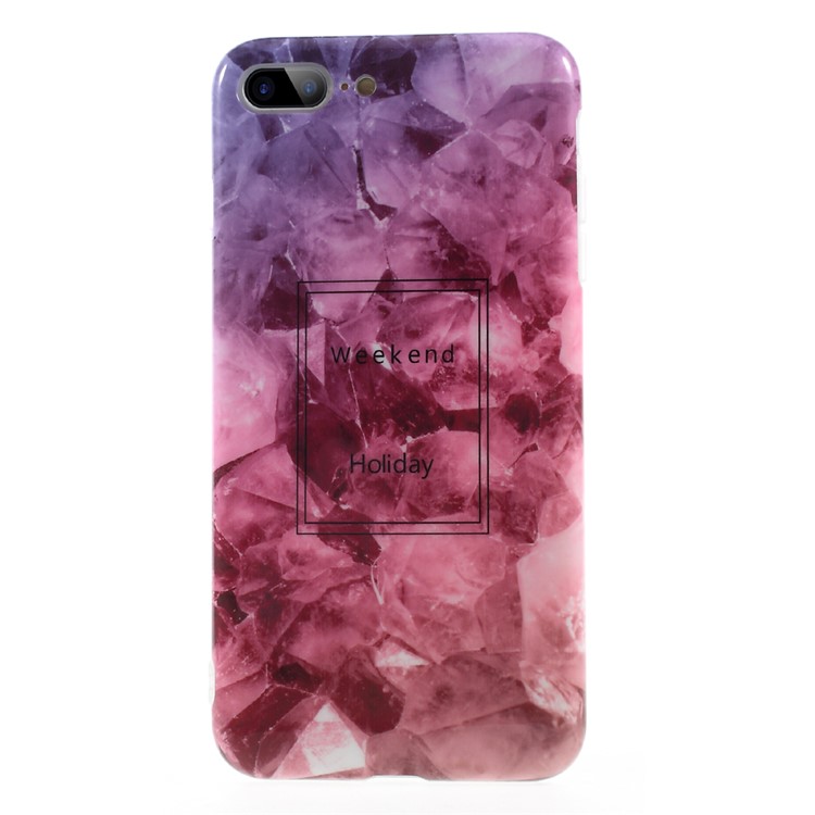 

Marble Pattern IMD TPU Soft Mobile Phone Casing for iPhone 8 Plus / 7 Plus 5.5 inch - Purple and Red Weekend Holiday