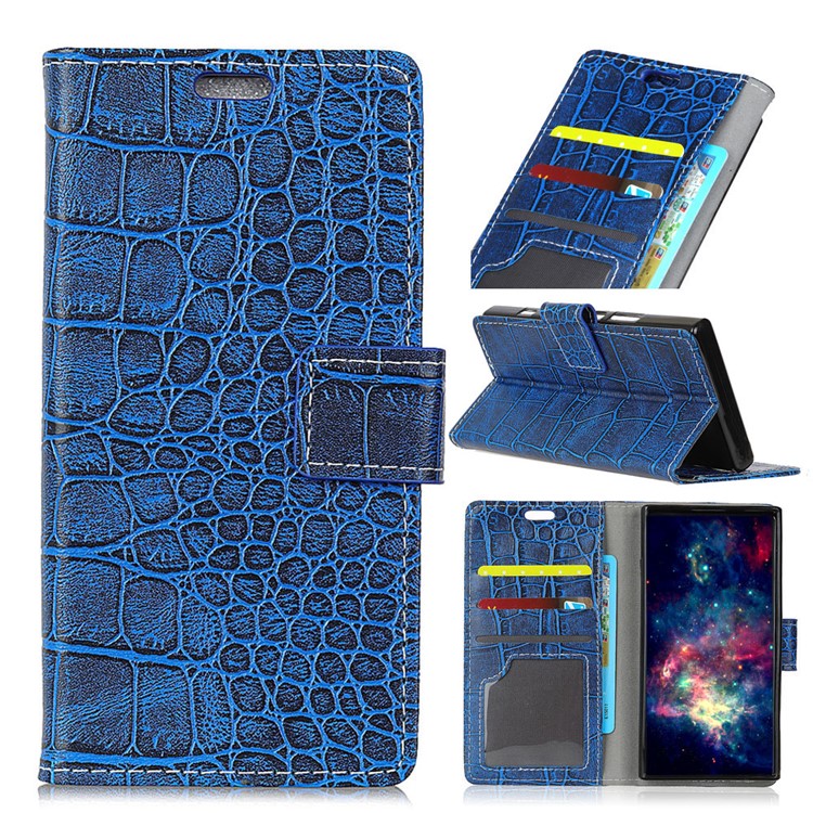 

Crocodile Texture Wallet Leather Cover Case for iPhone 8 Plus / 7 Plus 5.5 inch - Blue