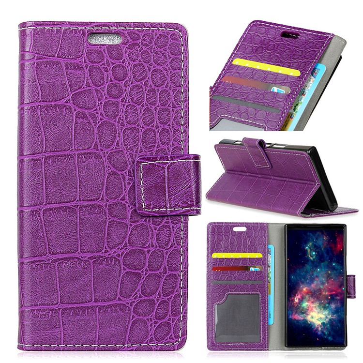 

Crocodile Texture Wallet Stand Leather Mobile Case for iPhone 8 Plus / 7 Plus 5.5 inch - Purple
