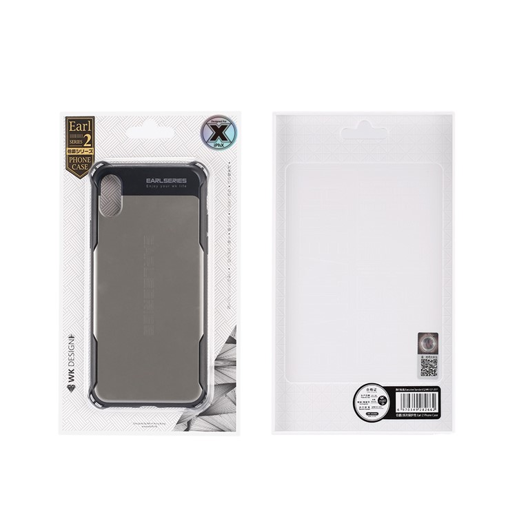 WK Earl Series II PC + TPU Hybrid Shell Case for iPhone X - Grey-3