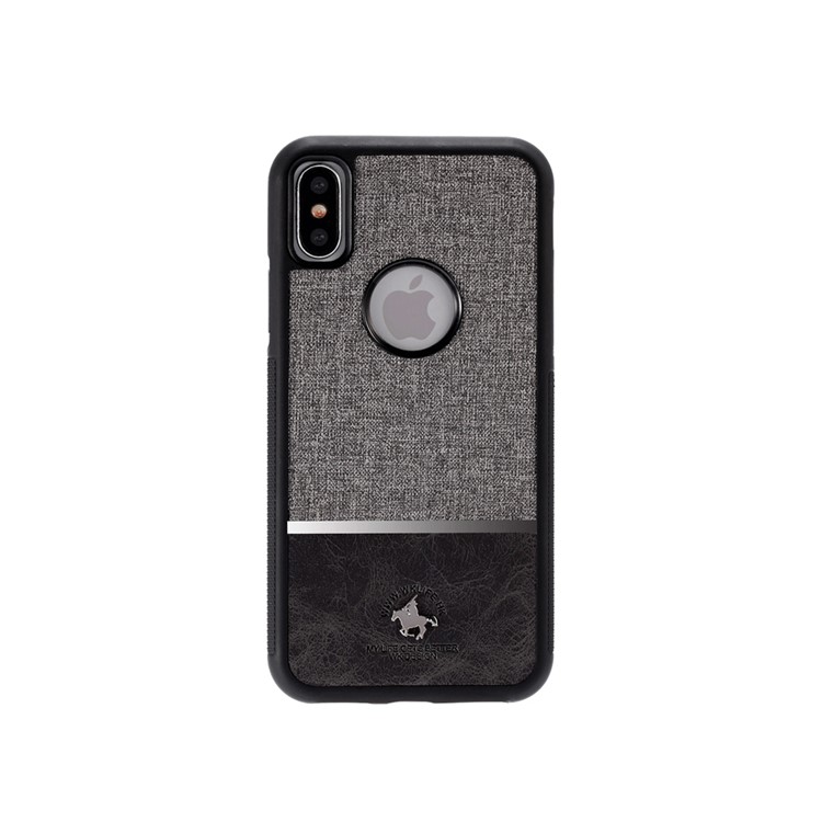 WK Carlo Series Assorted Color Leather Coated PC TPU Hybrid Case for iPhone X - Black-1