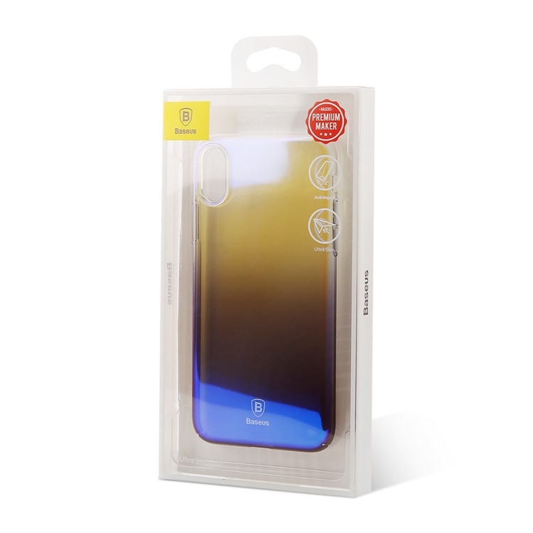 BASEUS Glasur PC Hard Cover für iPhone X / Zehn 5,8 Zoll - Blau-10