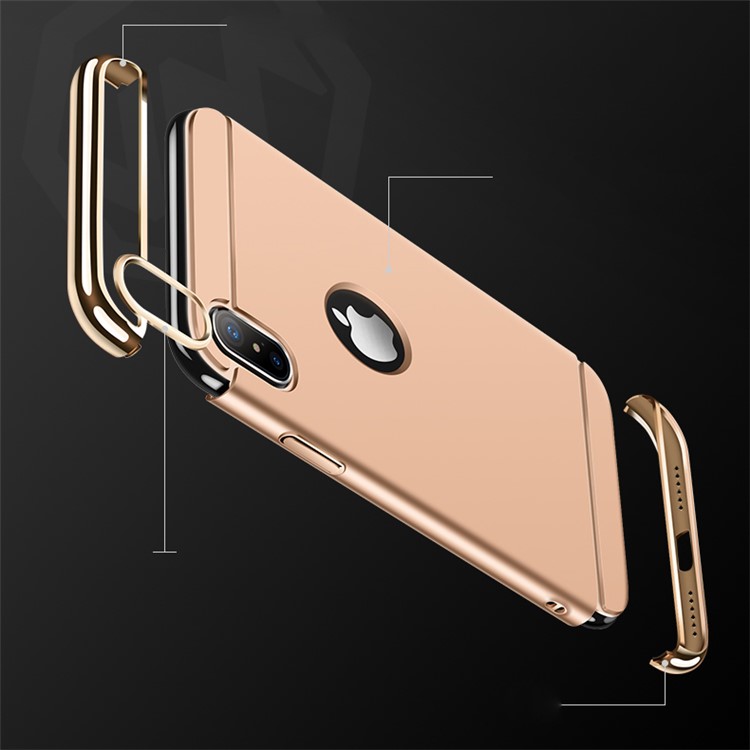 

JOYROOM Ling Series for iPhone X (Ten) 5.8 inch 3-in-1 Electroplating Matte PC Hard Shell - Gold