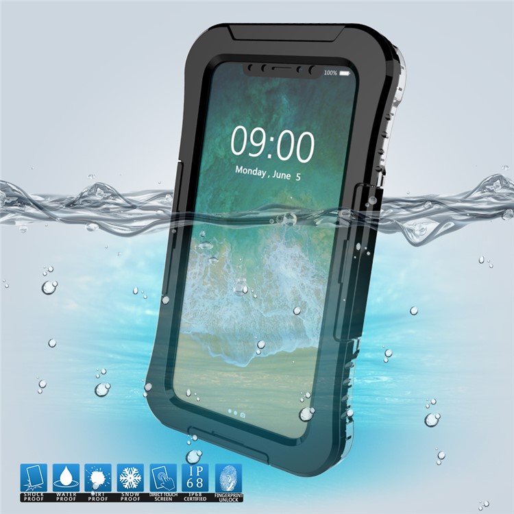 IP68 6M Underwater Waterproof Case for iPhone X/XS 5.8 inch Dirt/Dust/Snow Proof Case - Black-2