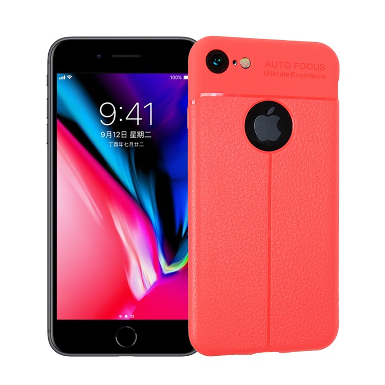 

Ультратонкий тонкий Личи зерна ТПУ мягкий Чехол для iPhone 8 / 7 4,7 дюйма - красный, iPhone 8 4.7 inch