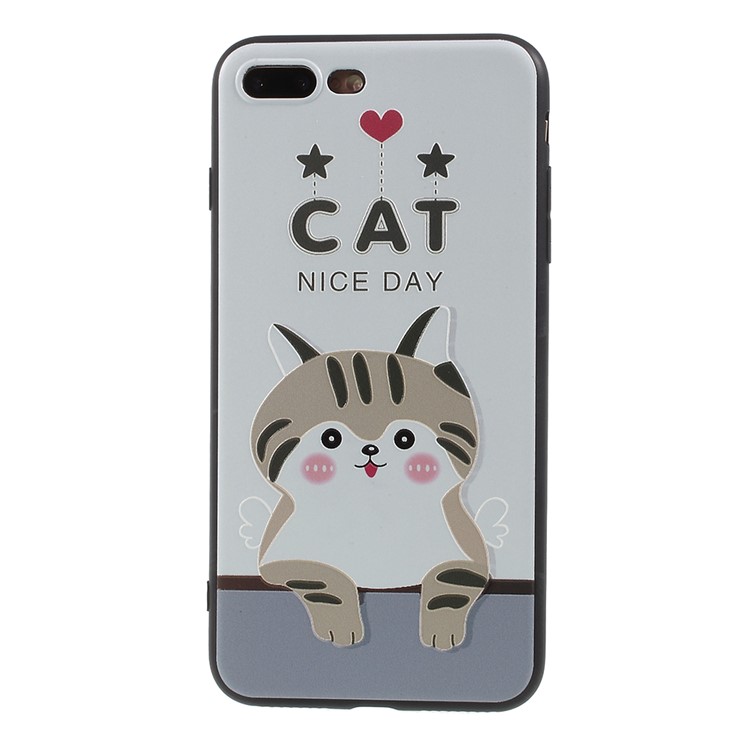 Ultra Thin Pattern Printing Soft TPU Shell for iPhone 8 Plus / 7 Plus 5.5 inch - Cat Nice Day-1