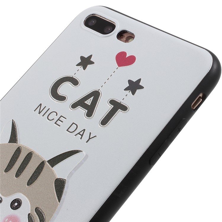 Ultra Thin Pattern Printing Soft TPU Shell for iPhone 8 Plus / 7 Plus 5.5 inch - Cat Nice Day-4