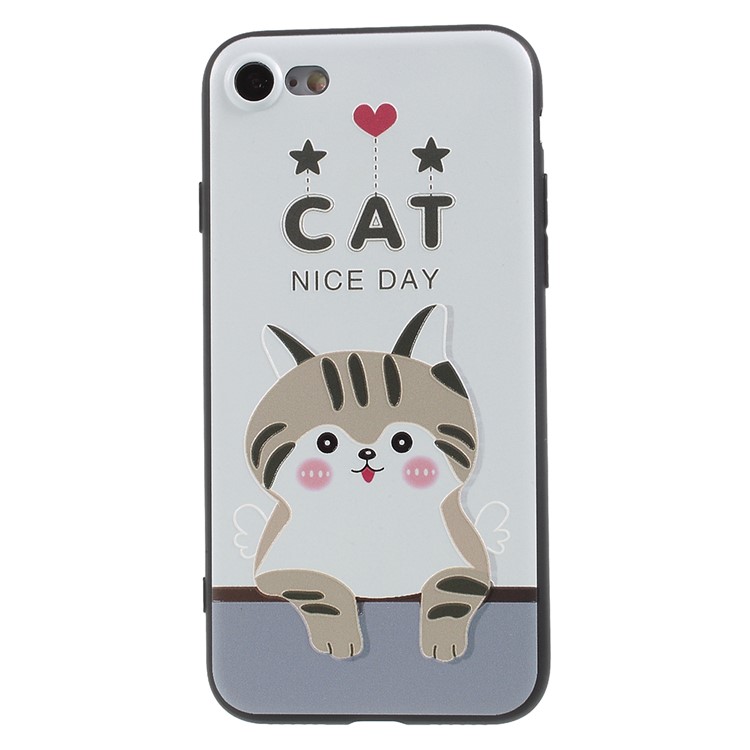 Ultra Thin Pattern Printing Soft TPU Shell for iPhone 8 / 7 4.7 inch - Cat Nice Day-1