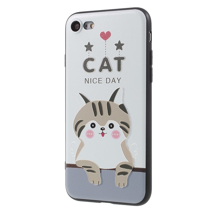 Ultra Thin Pattern Printing Soft TPU Shell for iPhone 8 / 7 4.7 inch - Cat Nice Day-2