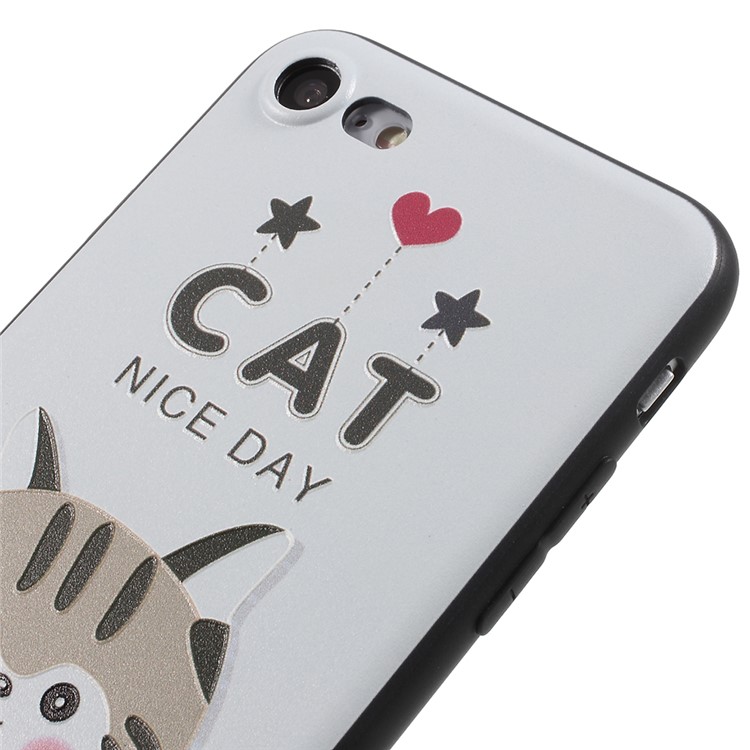 Ultra Thin Pattern Printing Soft TPU Shell for iPhone 8 / 7 4.7 inch - Cat Nice Day-4