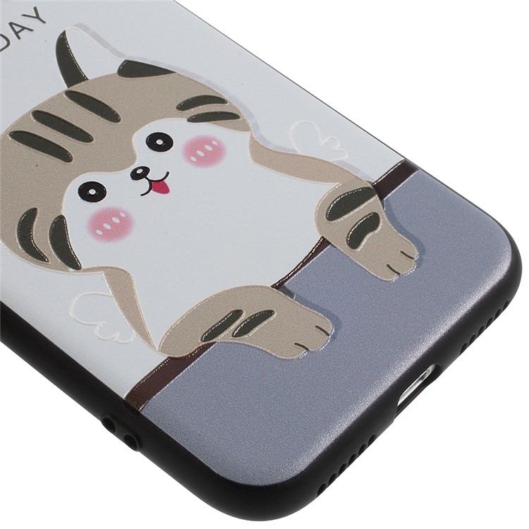 Ultra Thin Pattern Printing Soft TPU Shell for iPhone 8 / 7 4.7 inch - Cat Nice Day-5