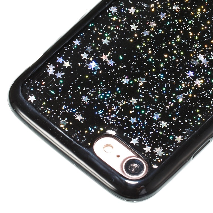 For iPhone 8/7 Epoxy Bling Glitter Powder and Stars Soft TPU Back Case - Silver-3