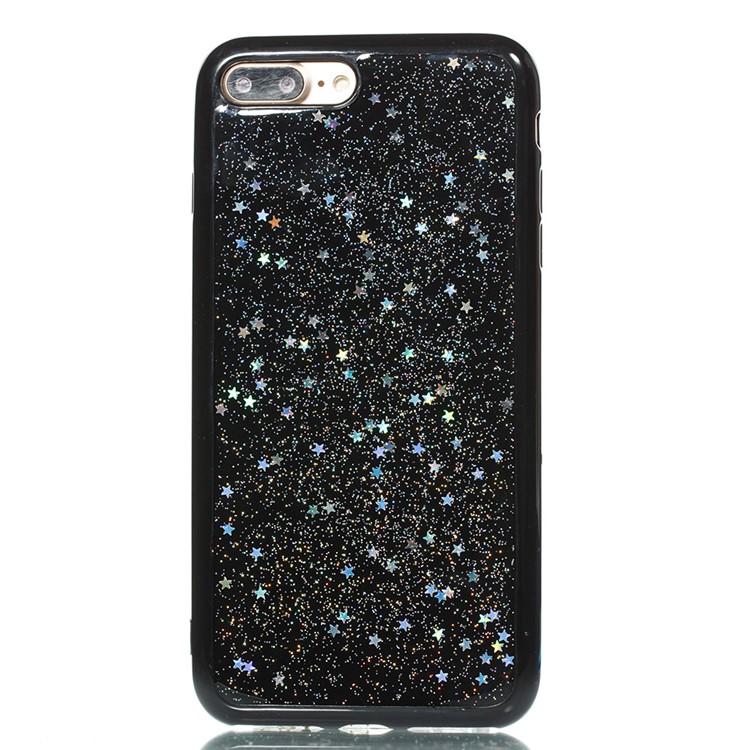 Epoxy Bling Glitter Powder and Stars Soft TPU Back Case for iPhone 8 Plus / 7 Plus 5.5 inch - Silver-2