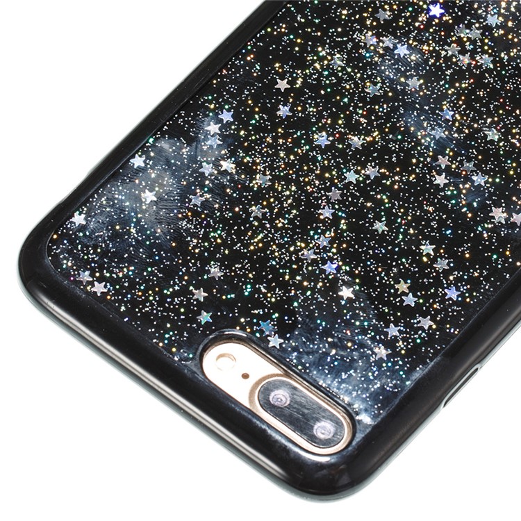 Epoxy Bling Glitter Powder and Stars Soft TPU Back Case for iPhone 8 Plus / 7 Plus 5.5 inch - Silver-4