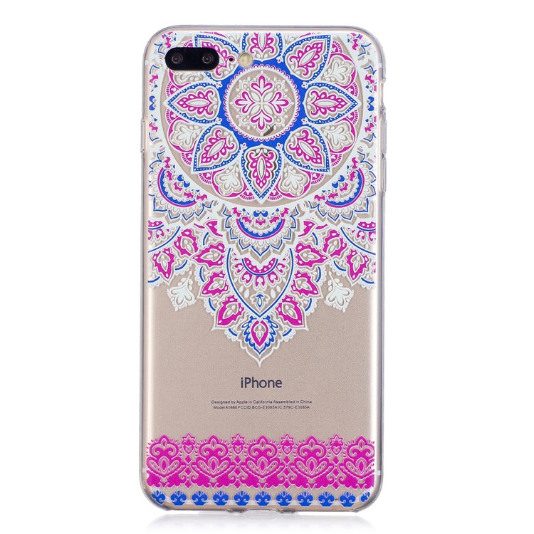 

Embossed Pattern TPU Mobile Cover for iPhone 8 Plus/7 Plus - Mandala Pattern
