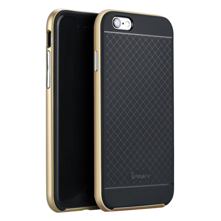 

IPAKY for iPhone 6s 6 Hybrid PC Frame + TPU Back Case - Gold