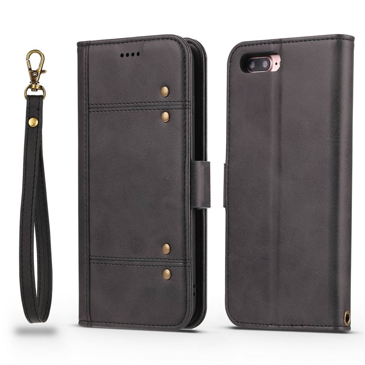 LC.IMEEKE Detachable 2-in-1 PU Leather Wallet Stand TPU Phone Case for iPhone 8 Plus/7 Plus 5.5 inch - Black-10