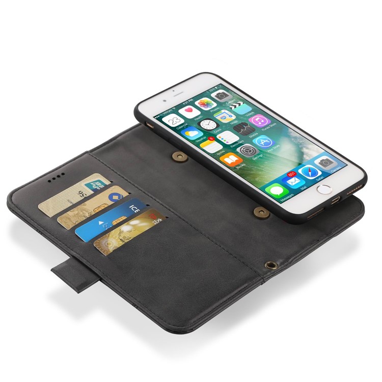 LC.IMEEKE Detachable 2-in-1 PU Leather Wallet Stand TPU Phone Case for iPhone 8 Plus/7 Plus 5.5 inch - Black-12