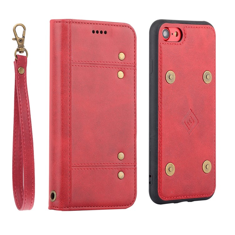 

LC.IMEEKE Detachable 2-in-1 PU Leather Wallet Stand Cell Phone Cover for iPhone 8/7 4.7 inch - Red