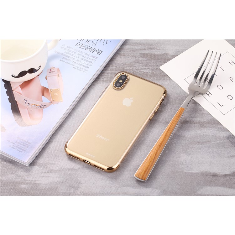 SULADA Кристально-прозрачное Покрытие TPU Чехол Для Iphone X (десять) 5,8 Дюйма - Золото-3