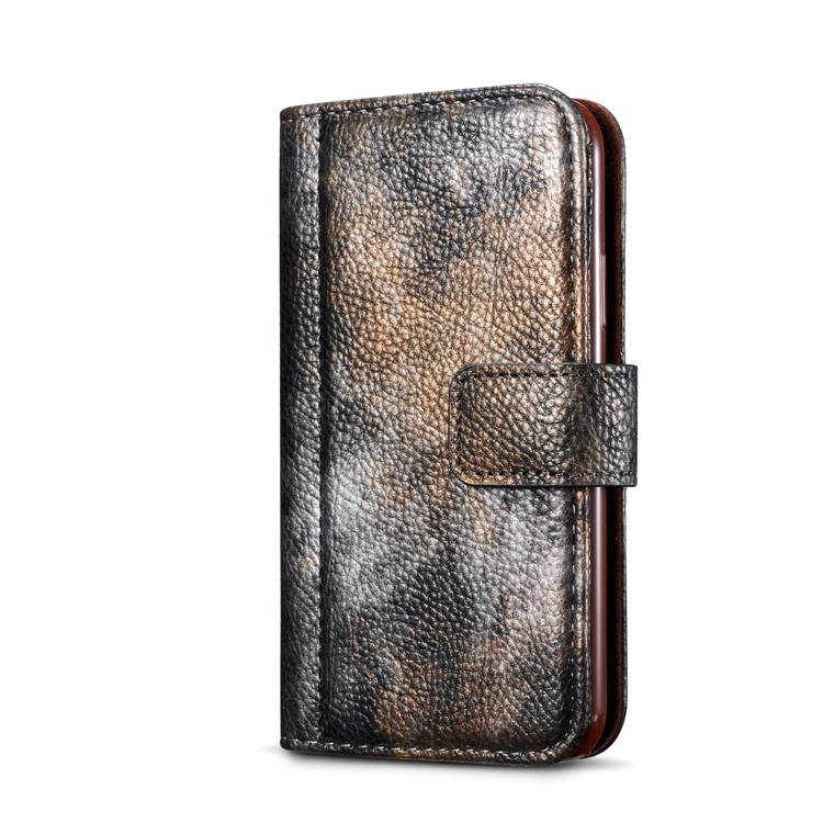 Forest Series Magnetic Stand Leather Casing Shell for iPhone X - Black-3