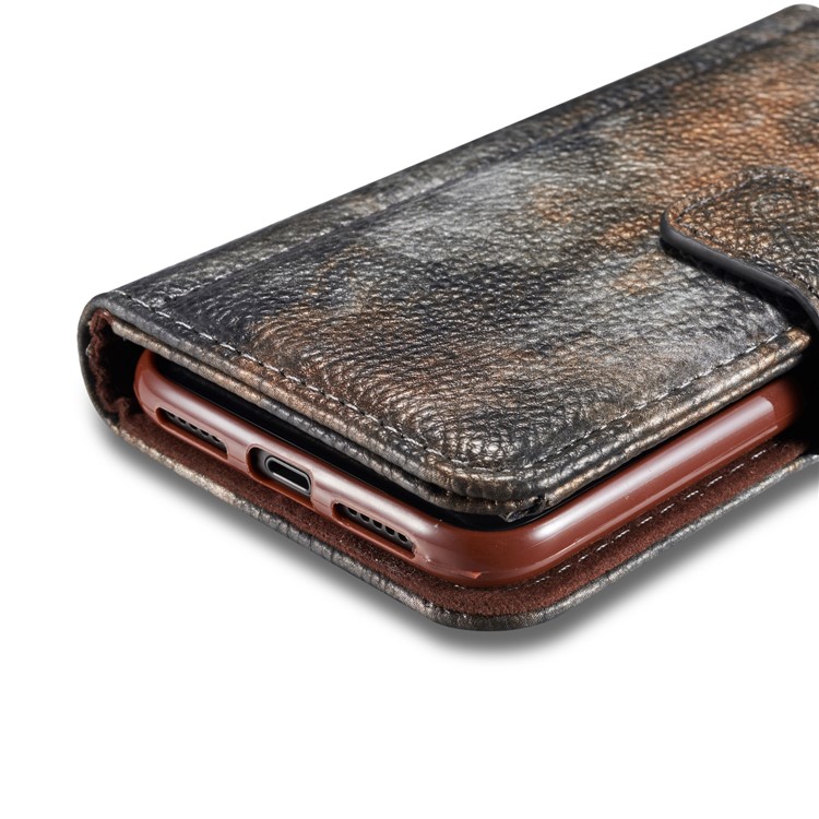 Forest Series Magnetic Stand Leather Casing Shell for iPhone X - Black-8