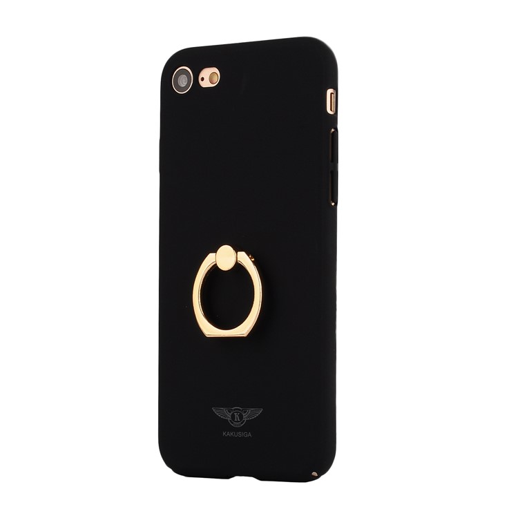 KAKUSIGA Ring Holder Kickstand Hard PC Phone Casing for iPhone 8 / 7 4.7 inch - Black-2