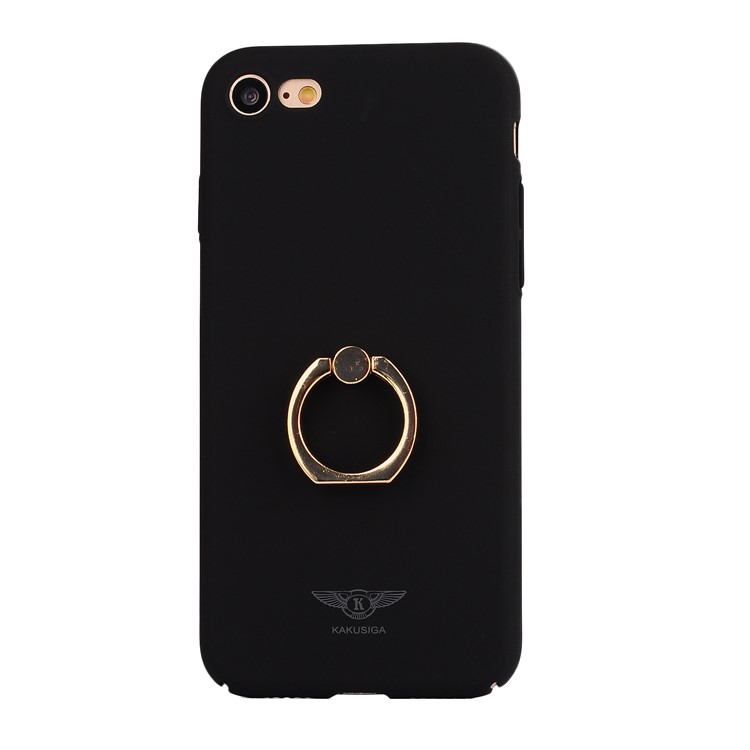 KAKUSIGA Ring Holder Kickstand Hard PC Phone Casing for iPhone 8 / 7 4.7 inch - Black-4