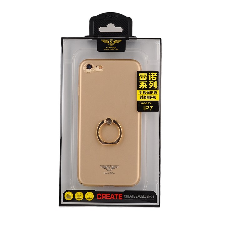 KAKUSIGA Ring Holder Kickstand Hard PC Phone Casing for iPhone 8 / 7 4.7 inch - Black-6
