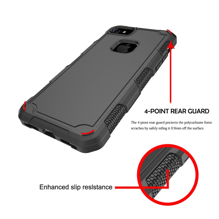 Anti-slip Shockproof PC + TPU Combo Case for iPhone 8 / 7 4.7 inch - Black-5