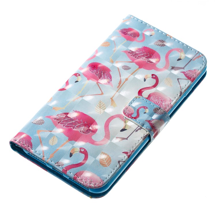Pattern Printing Leather Wallet Case for iPhone 8 Plus / 7 Plus - Crane Pattern-2